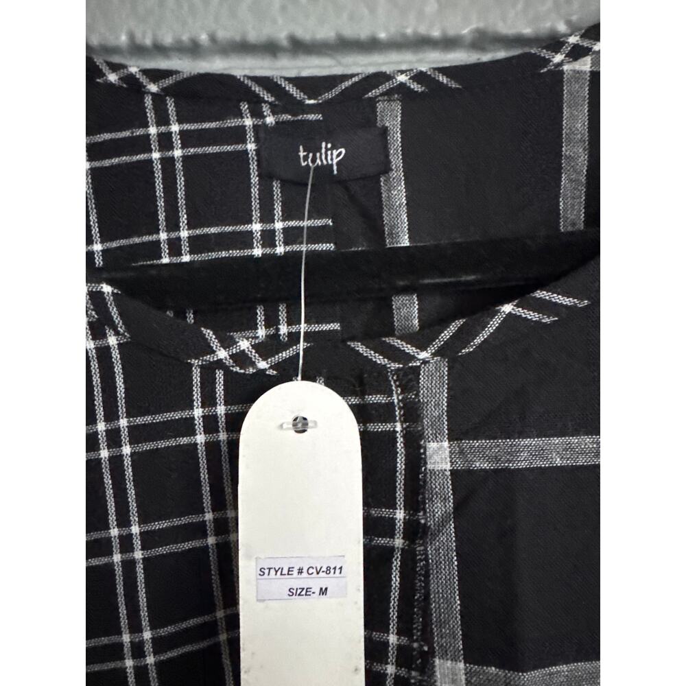 NWT Tulip 3/4 Sleeve Mismatched Plaid Dress size M - Picture 2 of 3